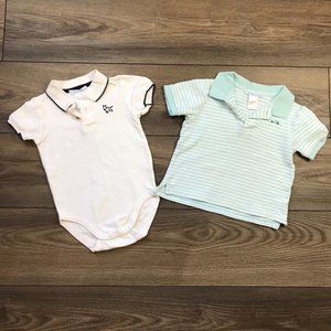 Janie and Jack‎ Boys Polo Shirt and One Piece Embroidered Dog, Car 18-24 Months